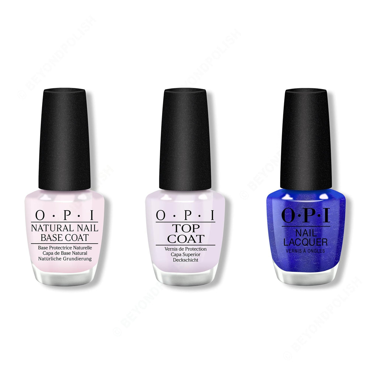 OPI - Nail Lacquer Combo - Base, Top & Scorpio Seduction - Long Lasting Formula