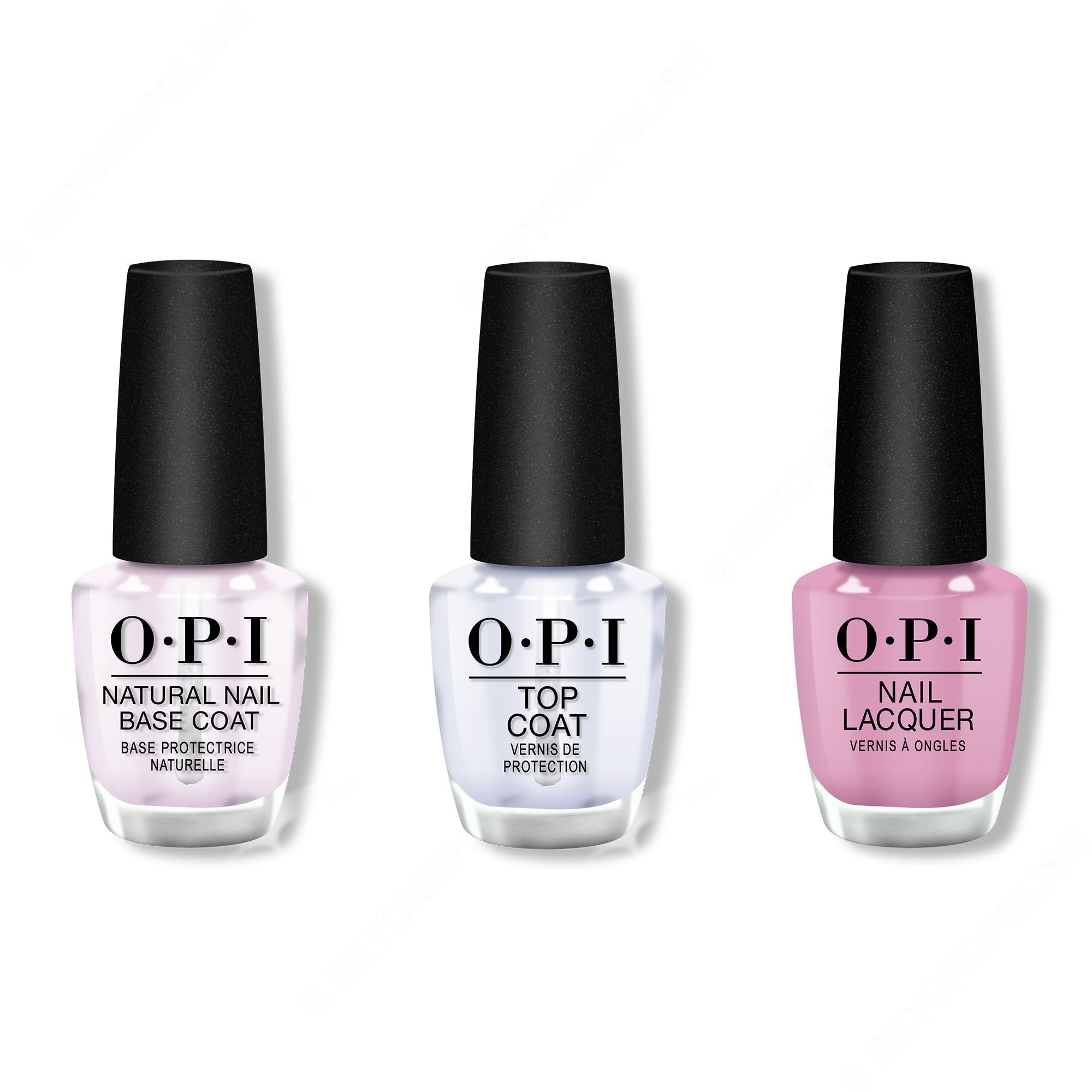 OPI - Nail Lacquer Combo - Base, Top & Seven Wonders of OPI 0.5 oz - Long Lasting Formula