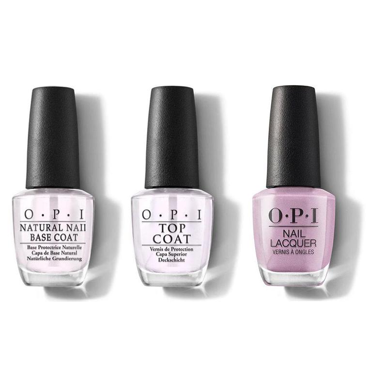 OPI - Nail Lacquer Combo - Base, Top & Shellmates Forever! 0.5 oz - Long Lasting Formula