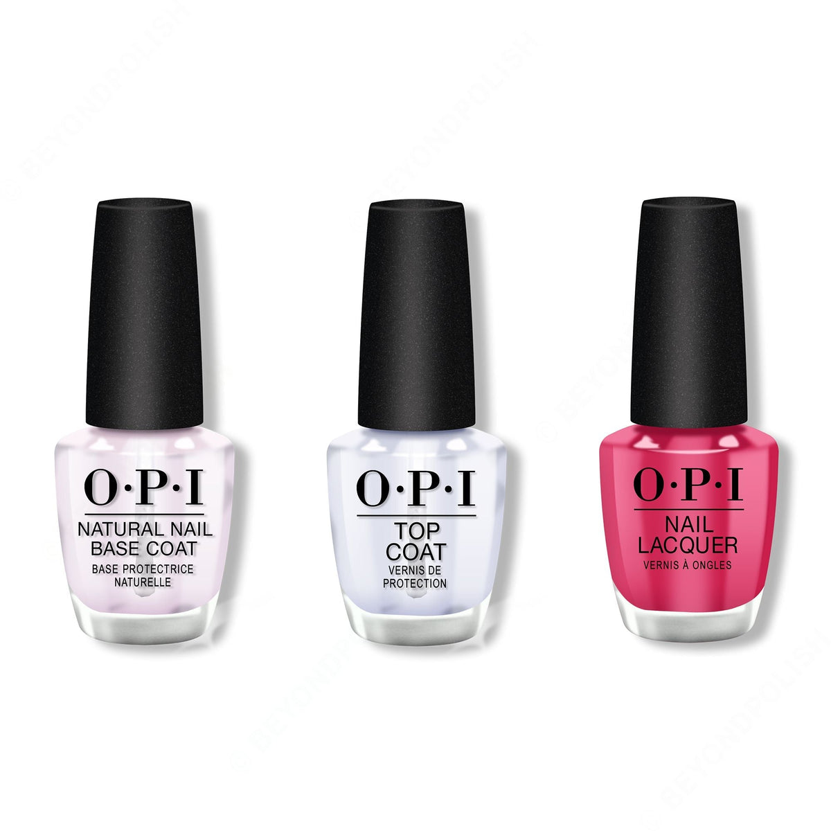 OPI - Nail Lacquer Combo - Base, Top & She's a Bad Muffuletta! 0.5 oz - Long Lasting Formula