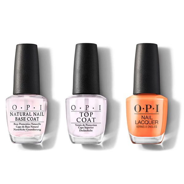 OPI - Nail Lacquer Combo - Base, Top & Silicon Valley Girl - Long Lasting Formula