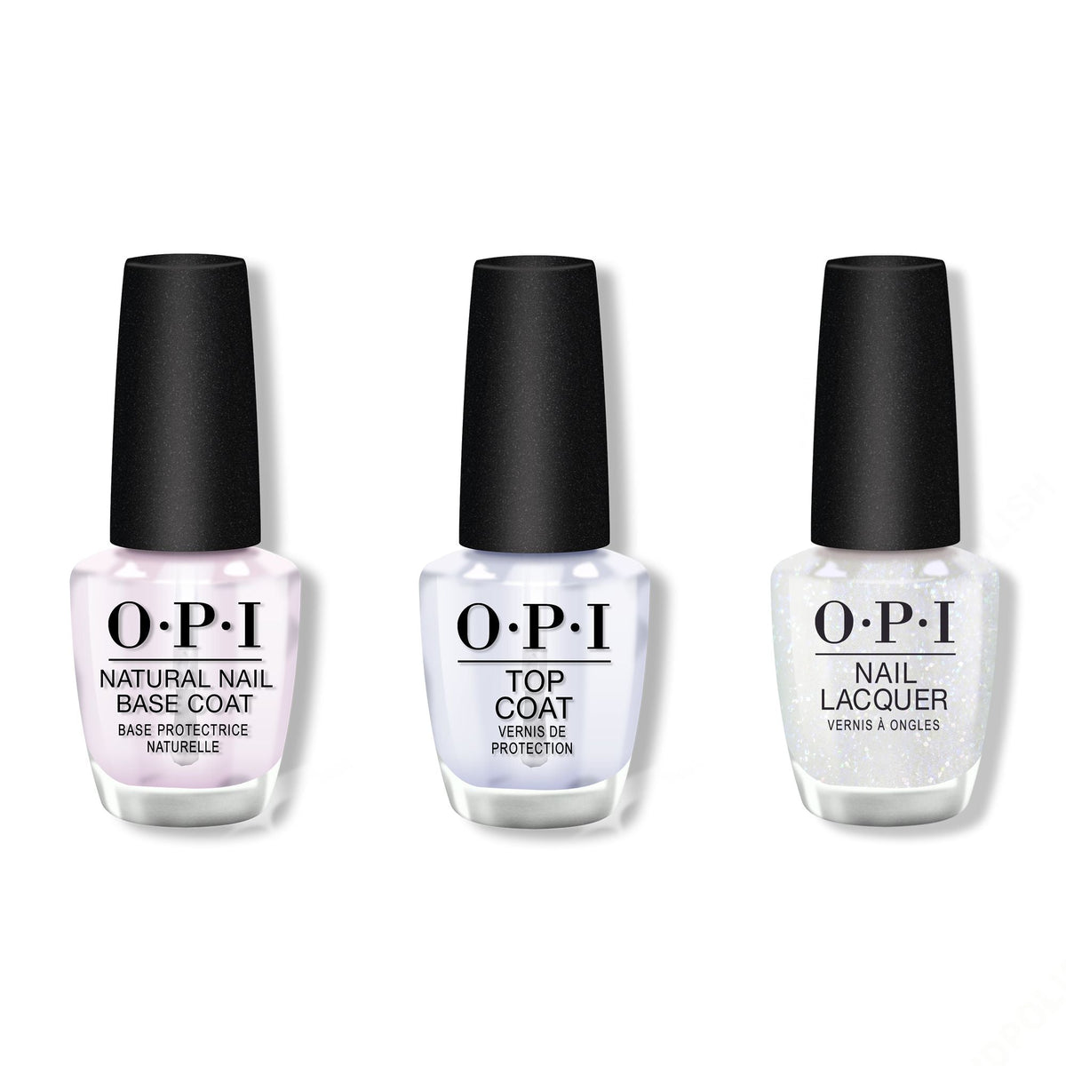 OPI - Nail Lacquer Combo - Base, Top & Snatch'd Silver - Long Lasting Formula