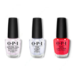 OPI - Nail Lacquer Combo - Base, Top & Spread the Cherry - Long Lasting Formula
