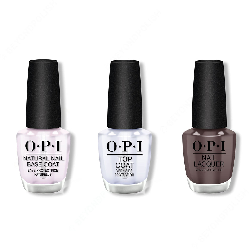OPI - Nail Lacquer Combo - Base, Top & Squeaker of the House 0.5 oz - Long Lasting Formula