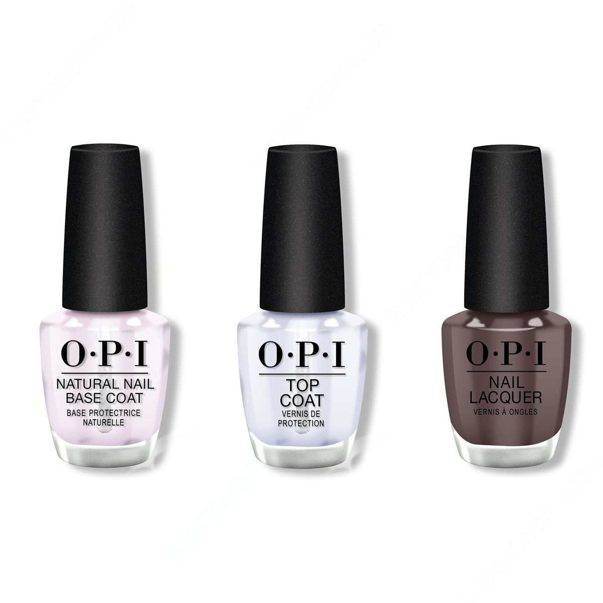 OPI - Nail Lacquer Combo - Base, Top & Squeaker of the House 0.5 oz - Long Lasting Formula