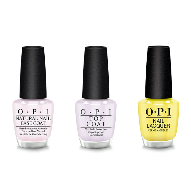 OPI - Nail Lacquer Combo - Base, Top & Stay Out All Bright - Long Lasting Formula