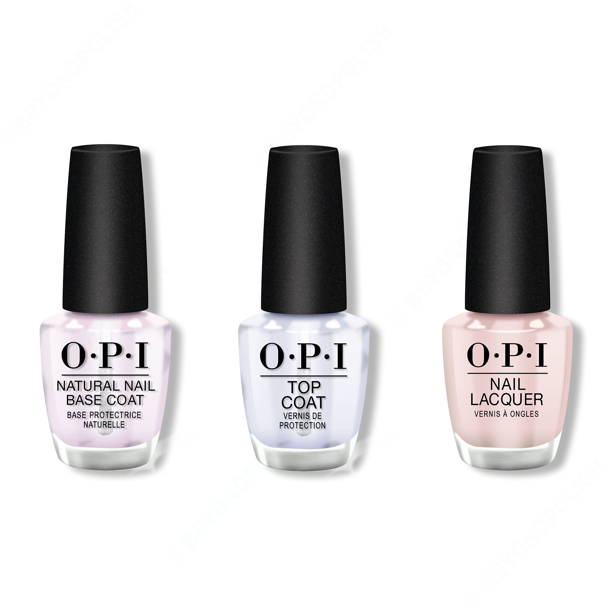 OPI - Nail Lacquer Combo - Base, Top & Stop It I'm Blushing! 0.5 oz - Long Lasting Formula