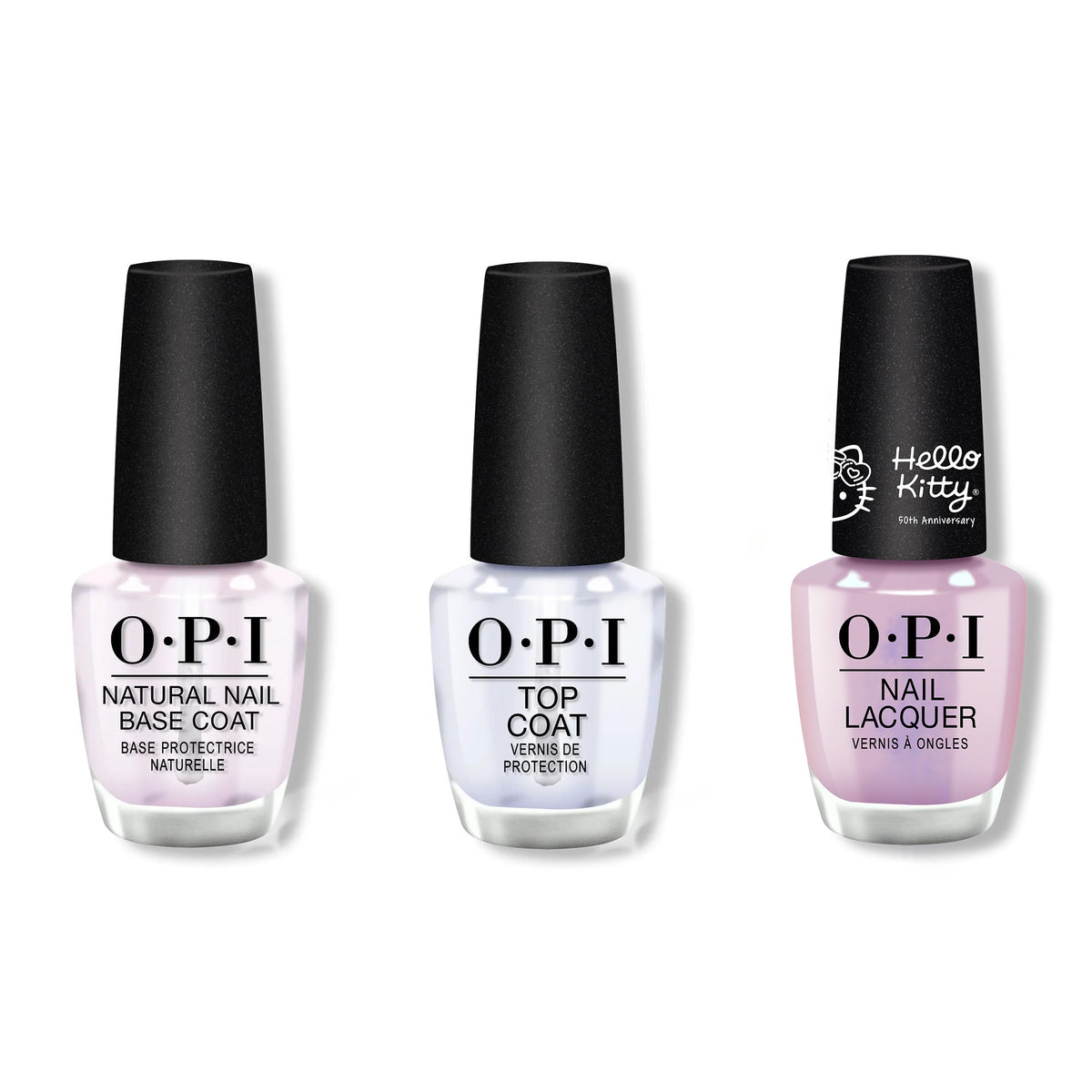 OPI - Nail Lacquer Combo - Base, Top & Supercute Color - Long Lasting Formula