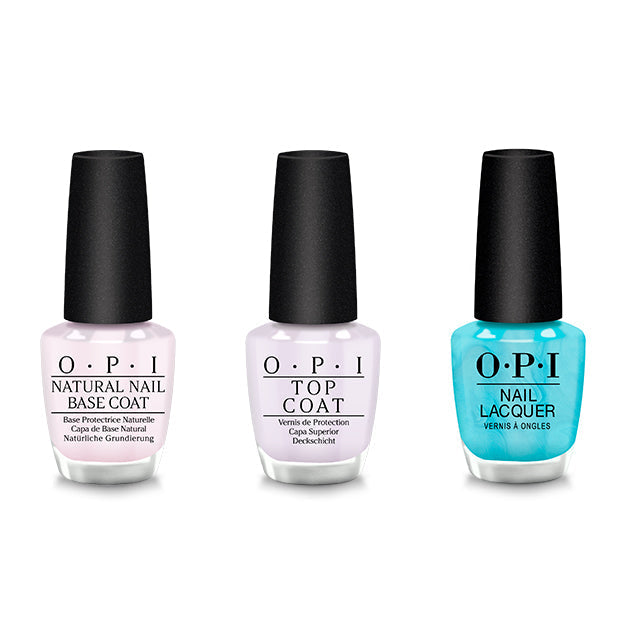 OPI - Nail Lacquer Combo - Base, Top & Surf Naked - Long Lasting Formula