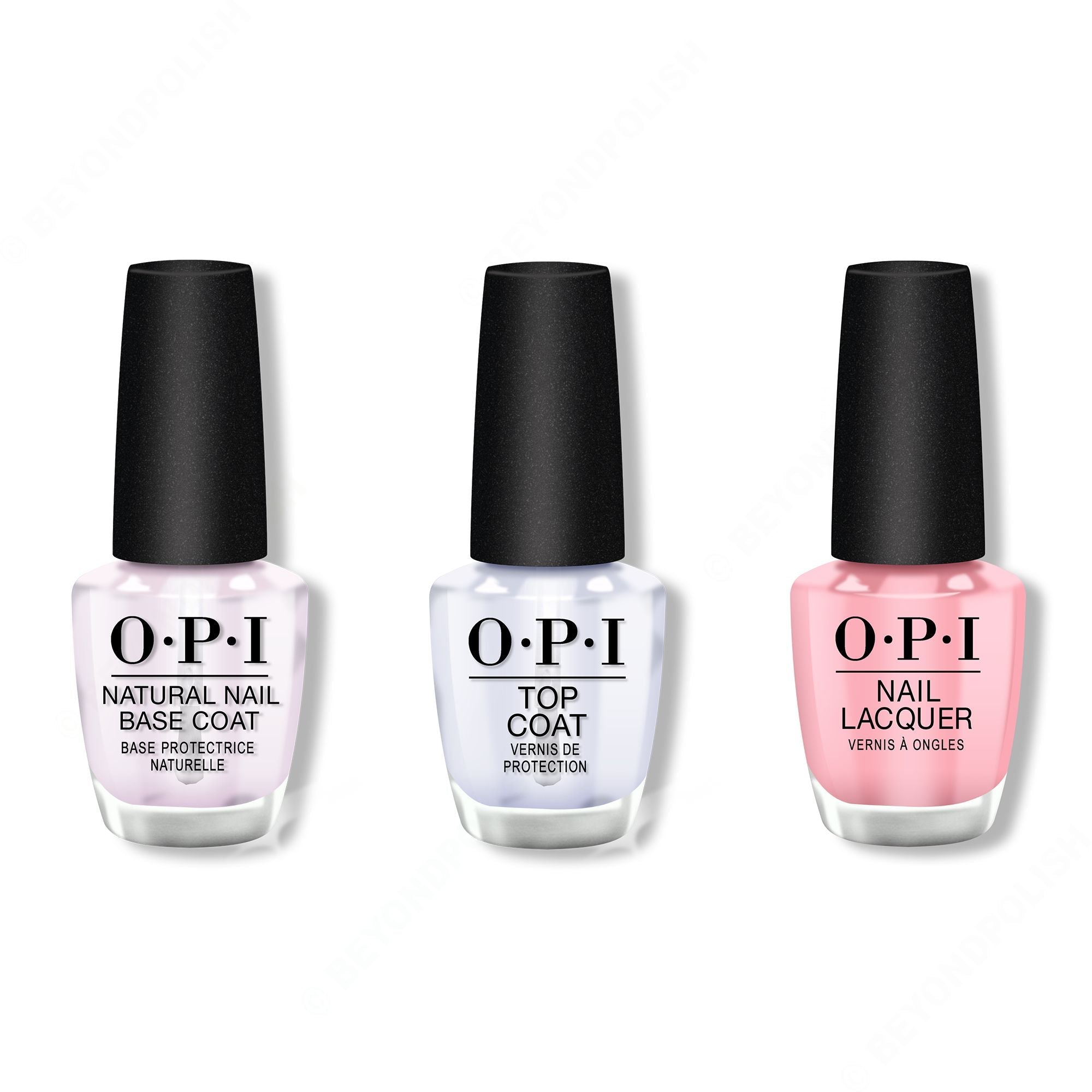OPI - Nail Lacquer Combo - Base, Top & Suzi Nails New Orleans 0.5 oz - Long Lasting Formula