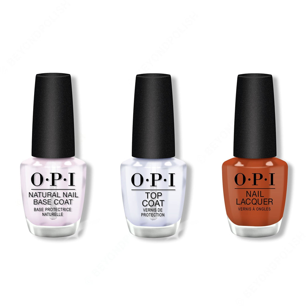OPI - Nail Lacquer Combo - Base, Top & Suzi Needs a Loch-smith 0.5 oz - Long Lasting Formula