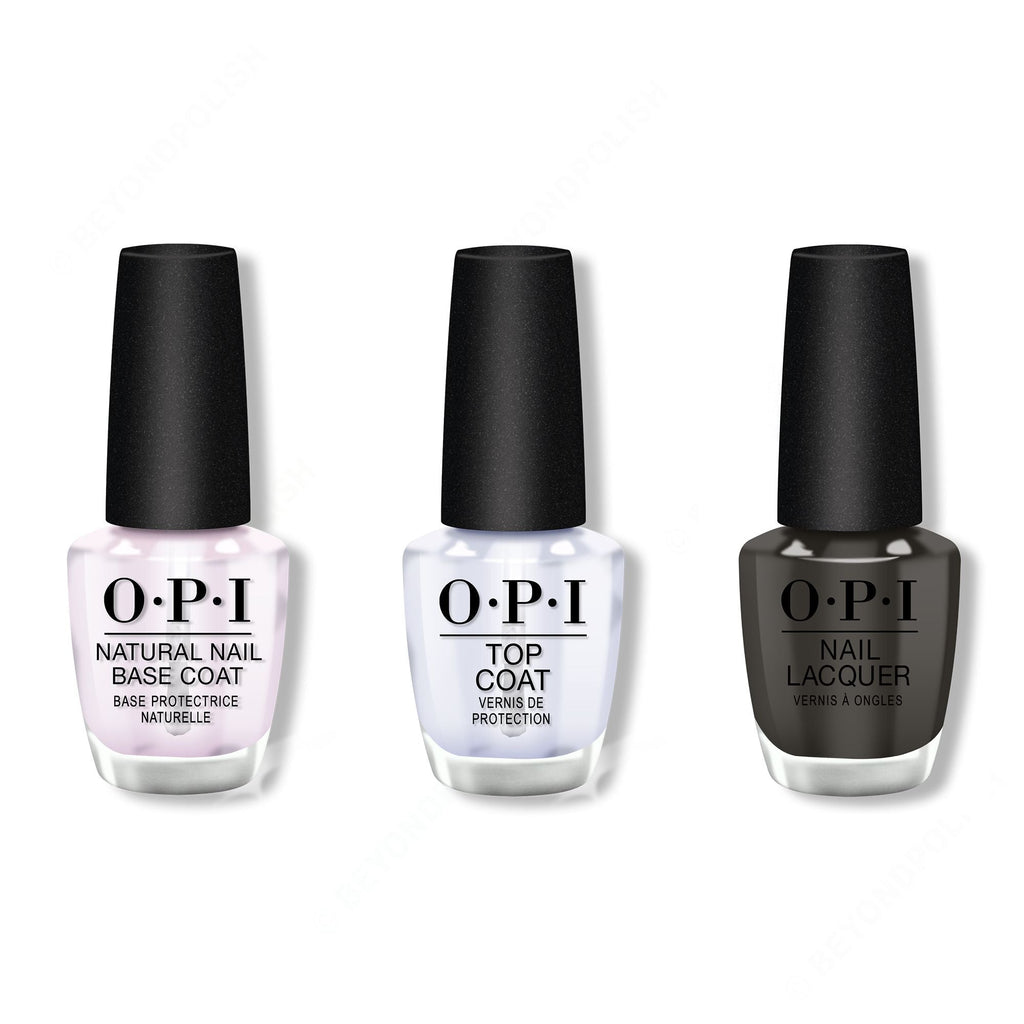 OPI - Nail Lacquer Combo - Base, Top & Suzi The First Lady of Nails 0.5 oz - Long Lasting Formula