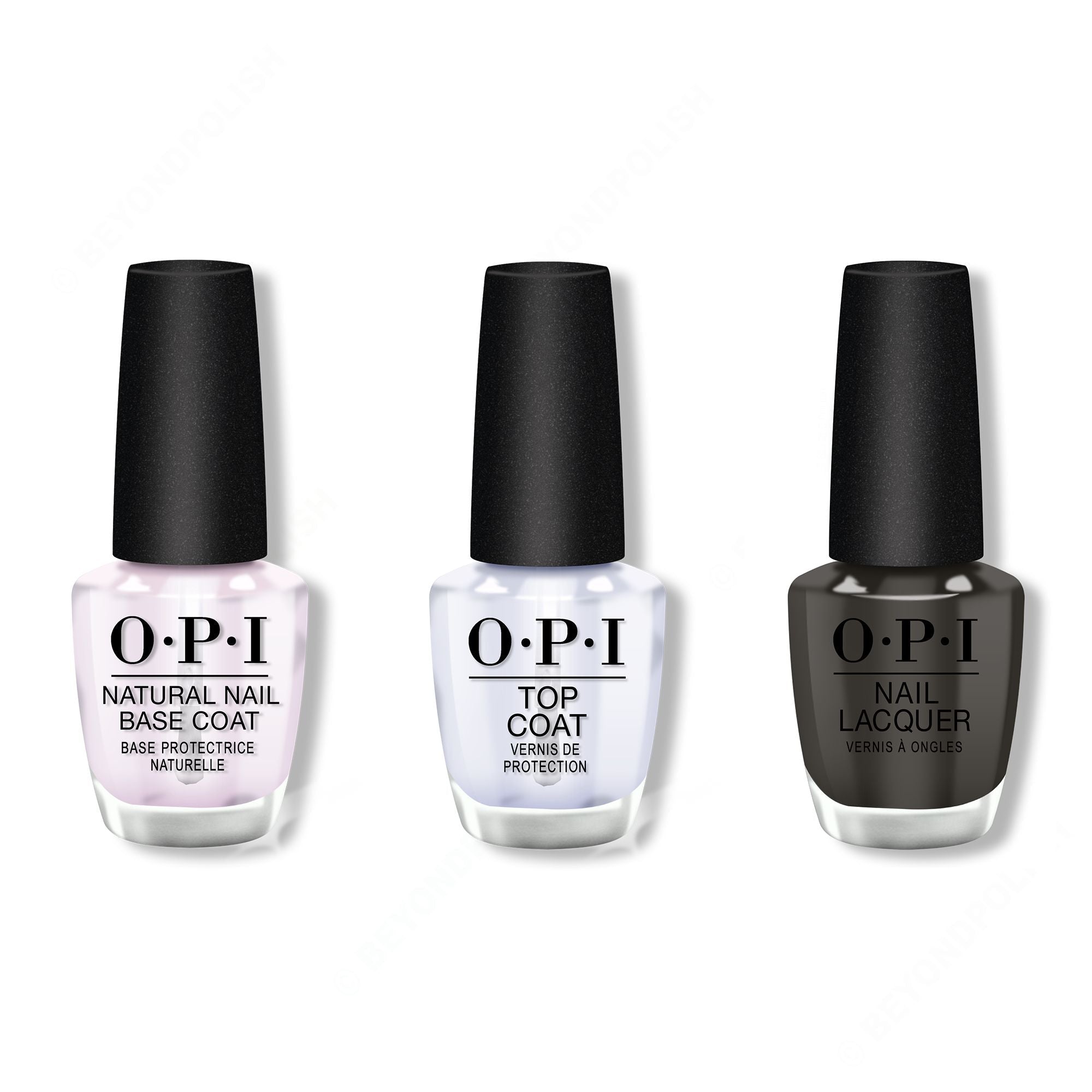 OPI - Nail Lacquer Combo - Base, Top & Suzi The First Lady of Nails 0.5 oz - Long Lasting Formula