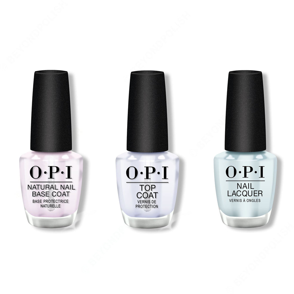 OPI - Nail Lacquer Combo - Base, Top & Suzi Without a Paddle 0.5 oz - Long Lasting Formula