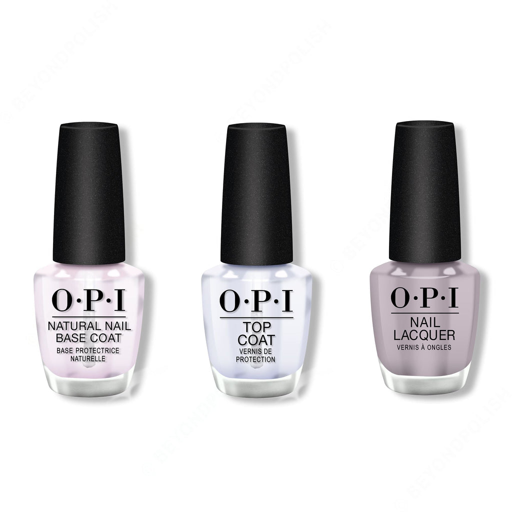 OPI - Nail Lacquer Combo - Base, Top & Taupe-less Beach 0.5 oz - Long Lasting Formula