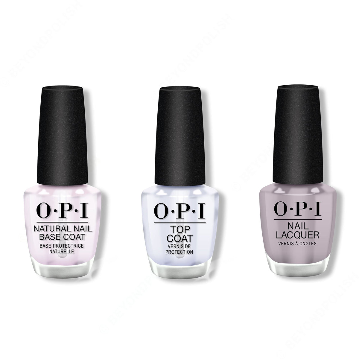OPI - Nail Lacquer Combo - Base, Top & Taupe-less Beach 0.5 oz - Long Lasting Formula