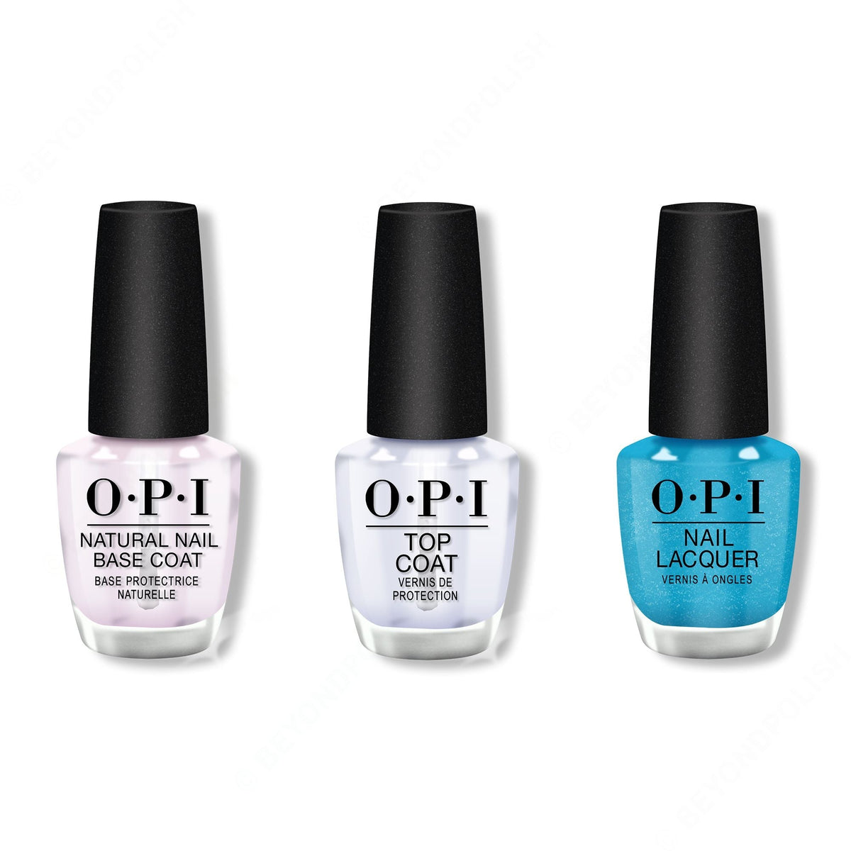 OPI - Nail Lacquer Combo - Base, Top & Teal the Cows Come Home 0.5 oz - Long Lasting Formula