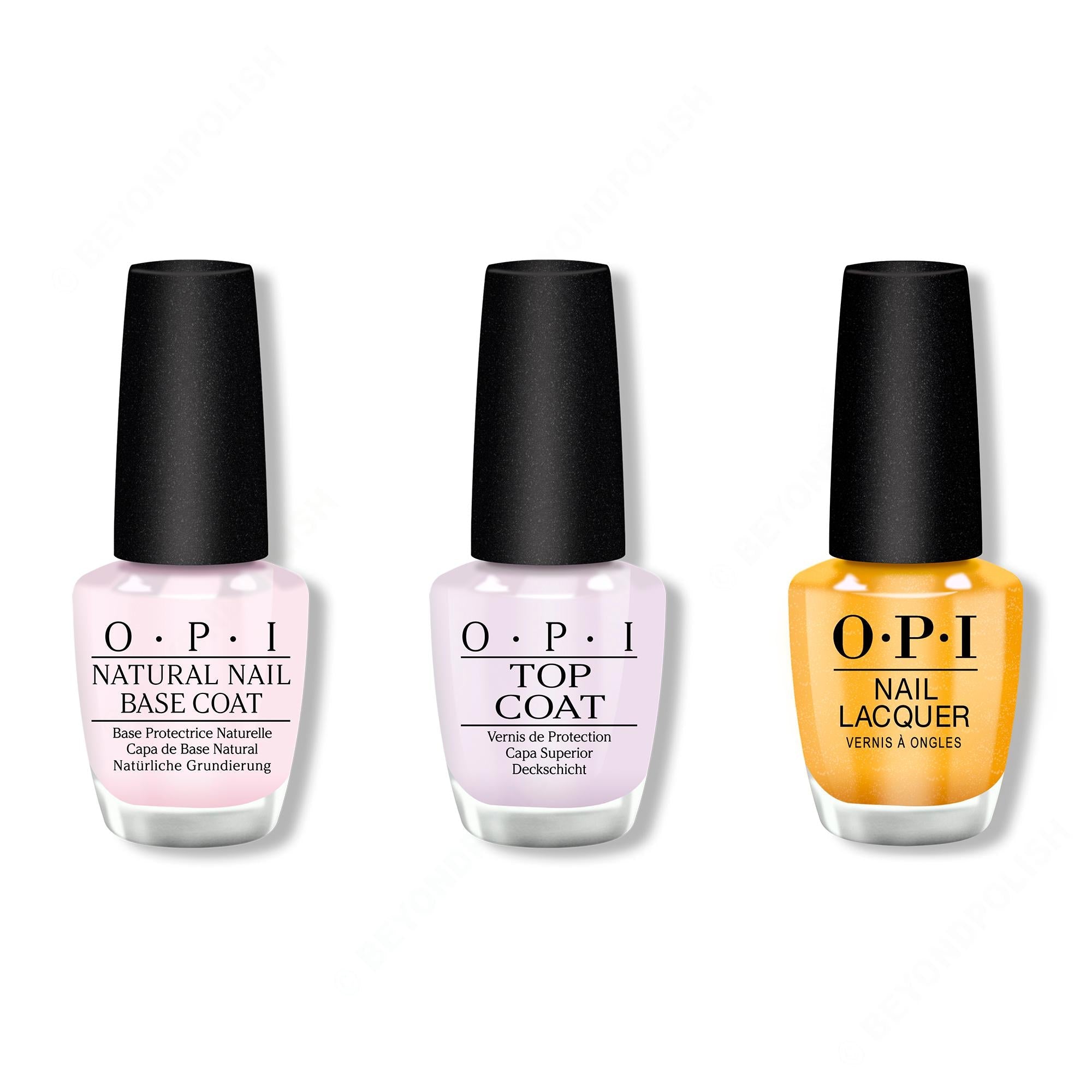 OPI - Nail Lacquer Combo - Base, Top & The Leo-nly One - Long Lasting Formula