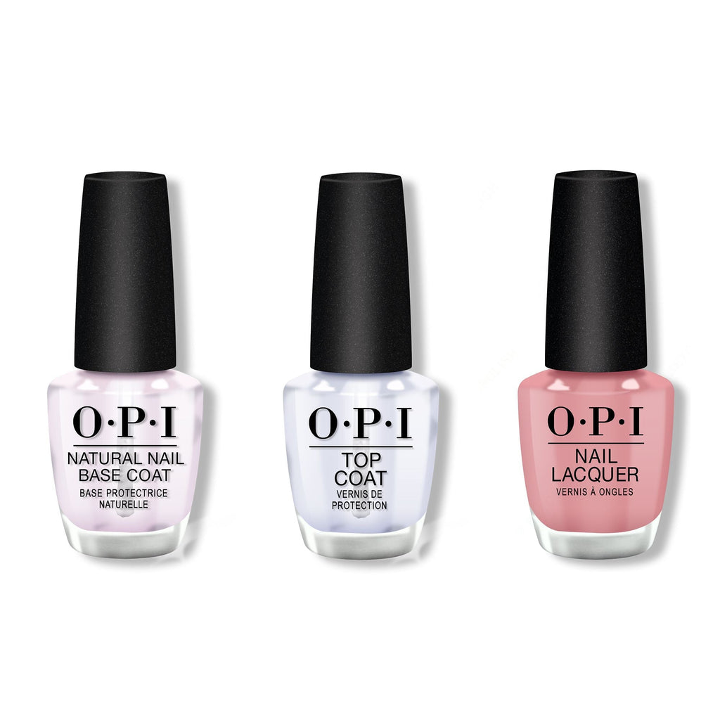 OPI - Nail Lacquer Combo - Base, Top & Tickle My France-y 0.5 oz - Long Lasting Formula