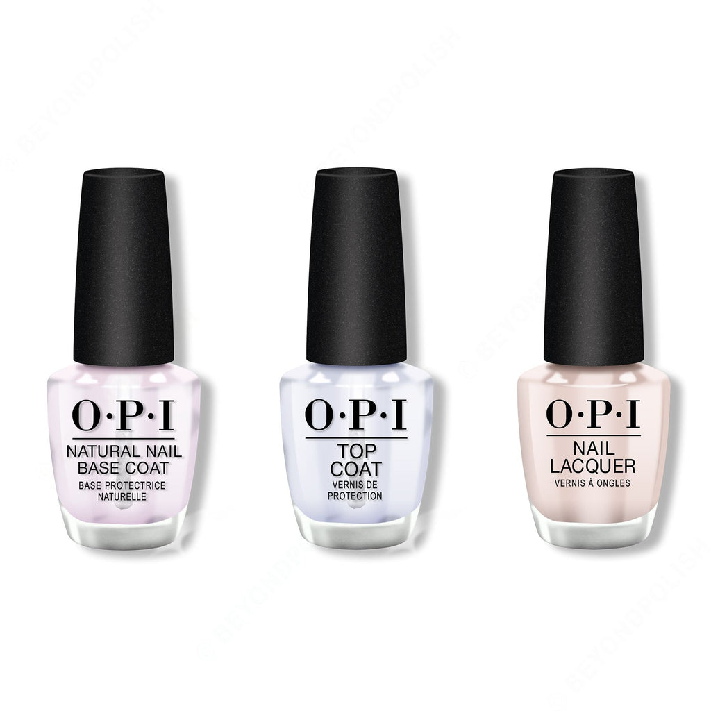 OPI - Nail Lacquer Combo - Base, Top & Tiramisu for Two 0.5 oz - Long Lasting Formula