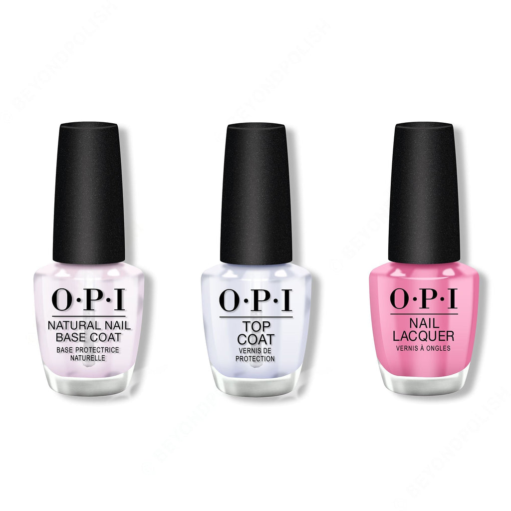 OPI - Nail Lacquer Combo - Base, Top & Two-Timing the Zones 0.5 oz - Long Lasting Formula