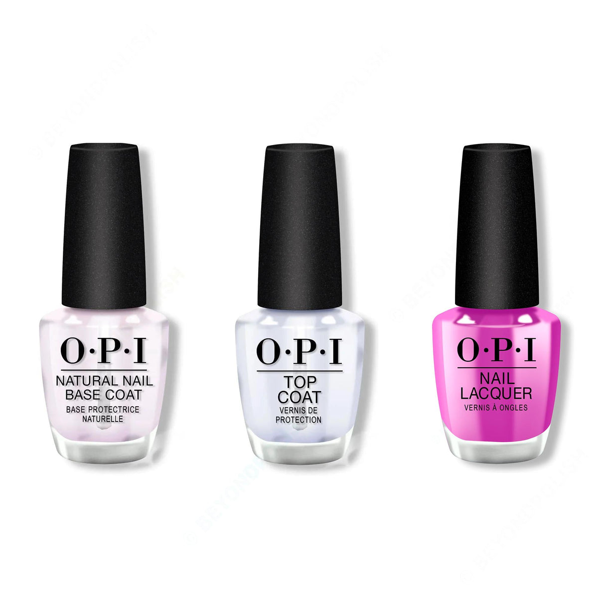 OPI - Nail Lacquer Combo - Base, Top & Ultra Violet Daze - Long Lasting Formula