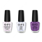 OPI - Nail Lacquer Combo - Base, Top & Violet Visionary - Long Lasting Formula