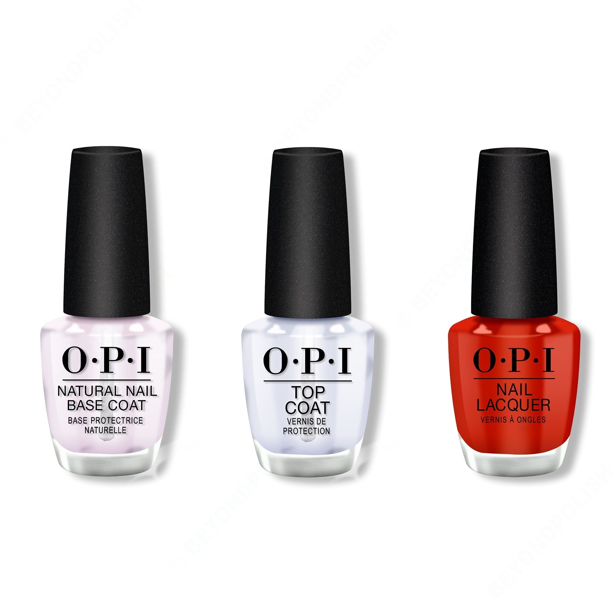 OPI - Nail Lacquer Combo - Base, Top & Viva OPI! 0.5 oz - Long Lasting Formula