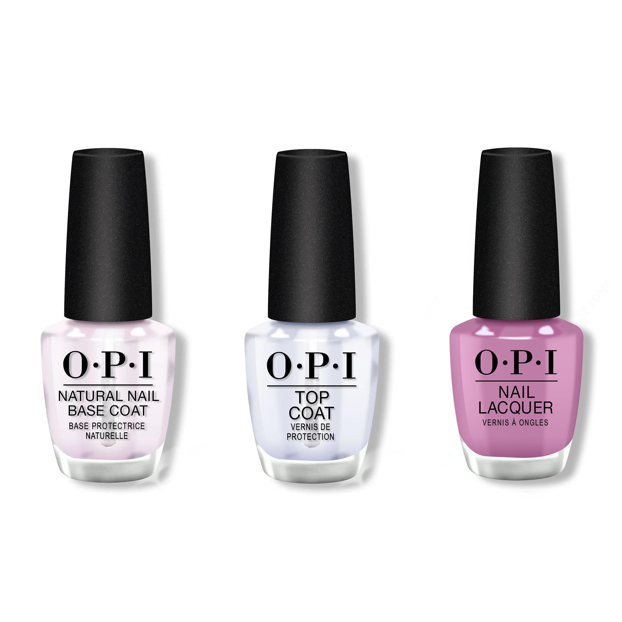 OPI - Nail Lacquer Combo - Base, Top & Vogue en Violet - Long Lasting Formula