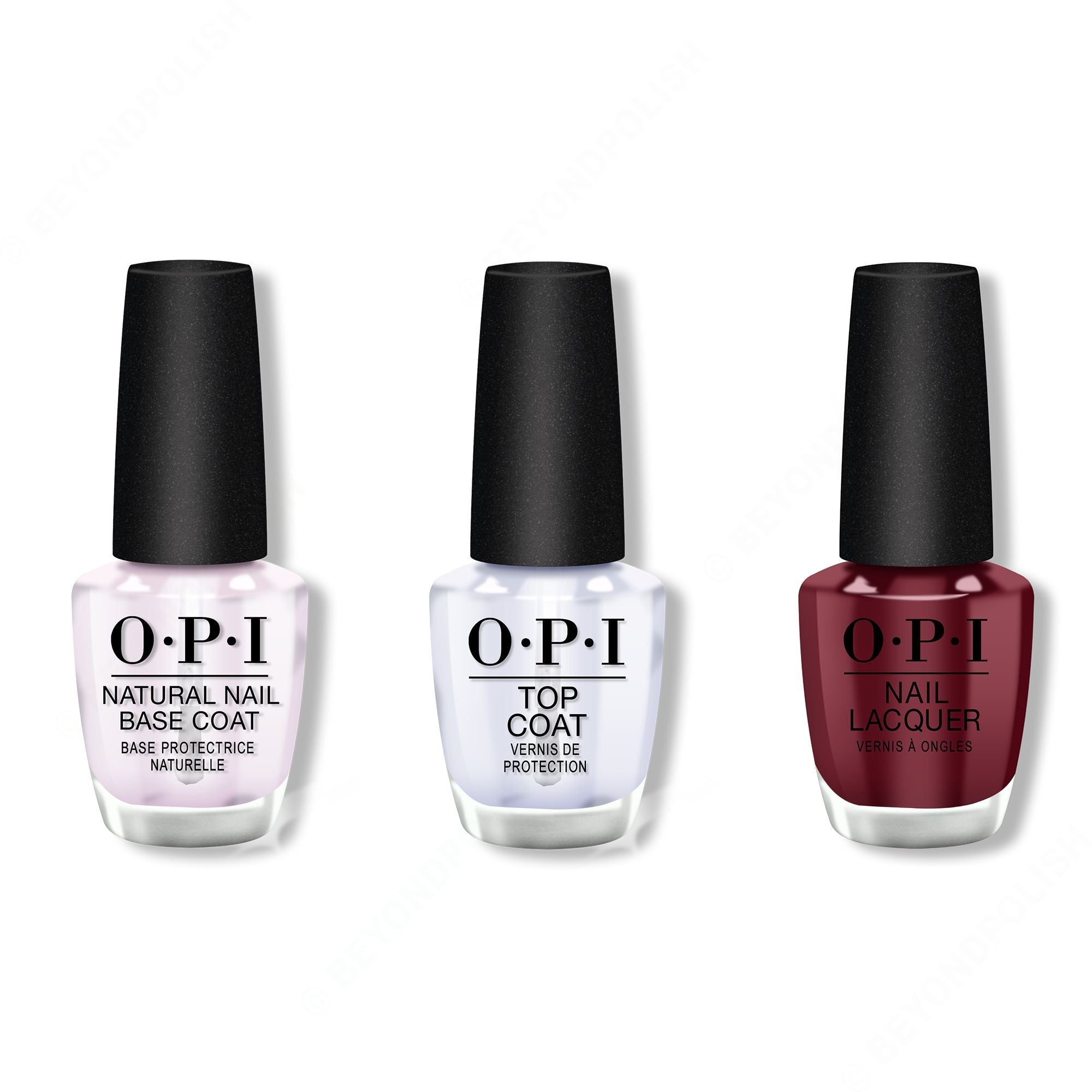 OPI - Nail Lacquer Combo - Base, Top & We the Female 0.5 oz - Long Lasting Formula