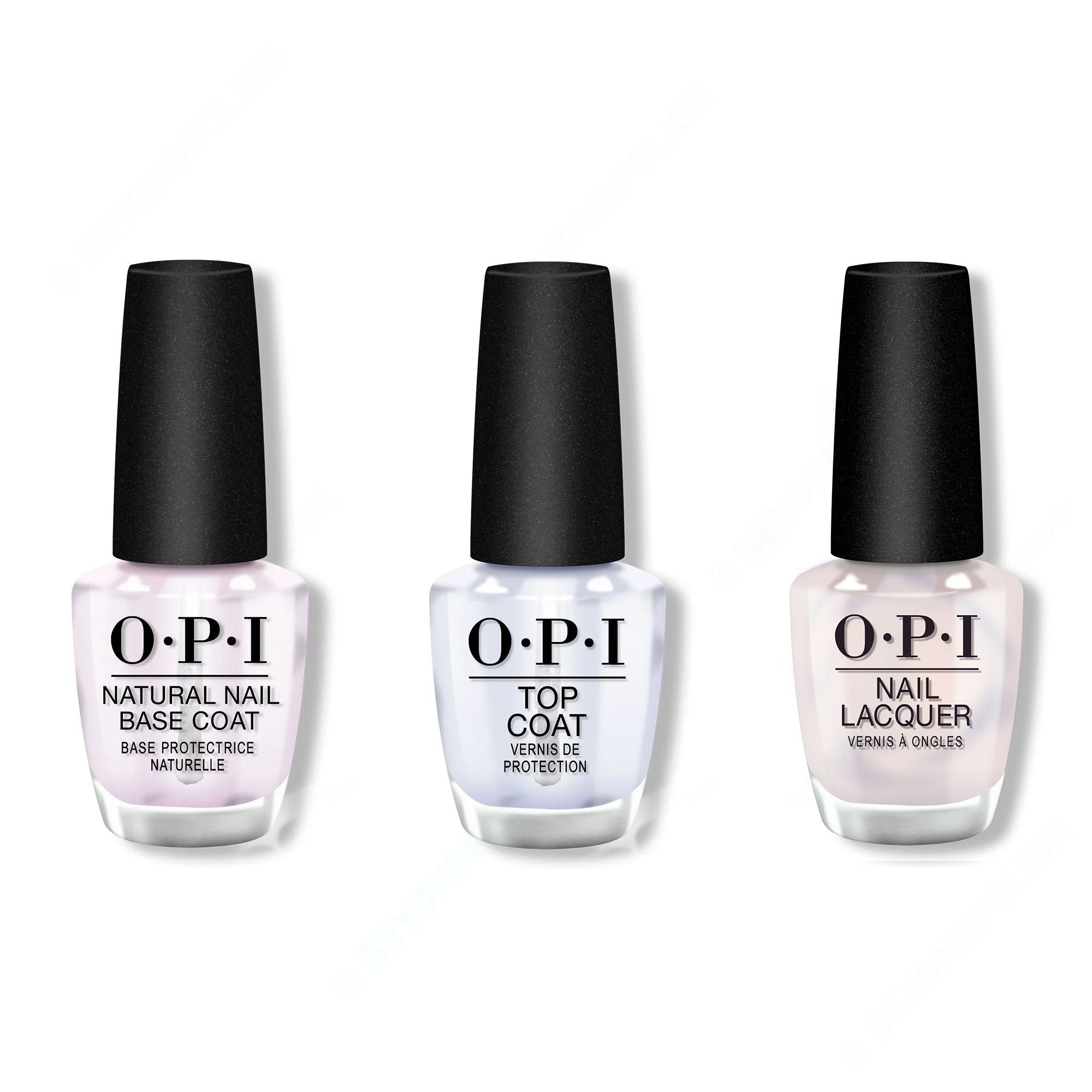 OPI - Nail Lacquer Combo - Base, Top & Welcome to Your Whirl - Long Lasting Formula