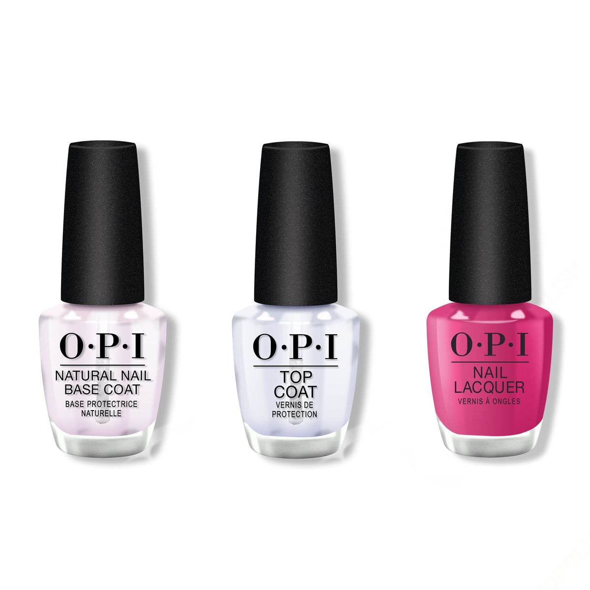 OPI - Nail Lacquer Combo - Base, Top & Without a Pout - Long Lasting Formula