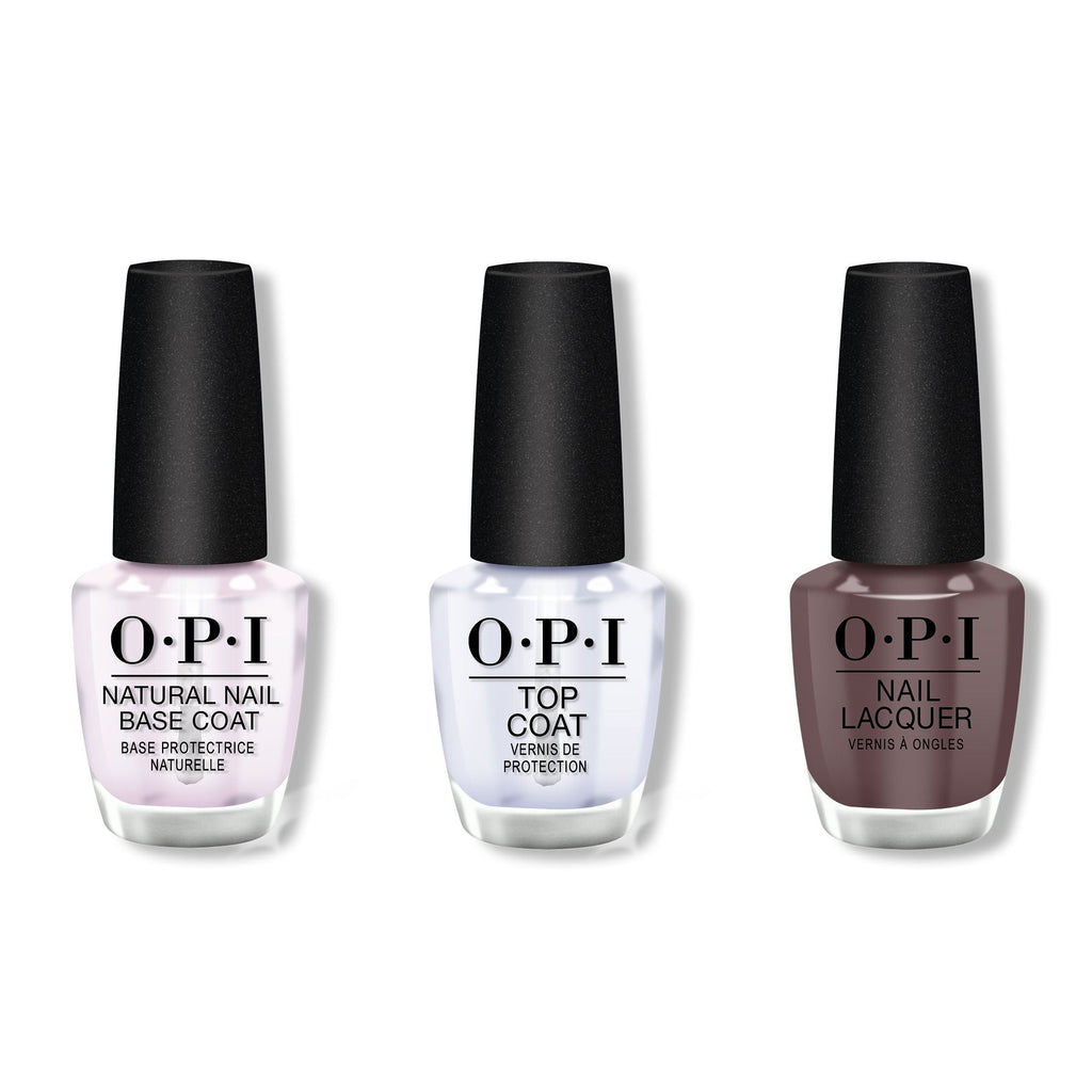 OPI - Nail Lacquer Combo - Base, Top & You Don't Know Jacques! 0.5 oz - Long Lasting Formula