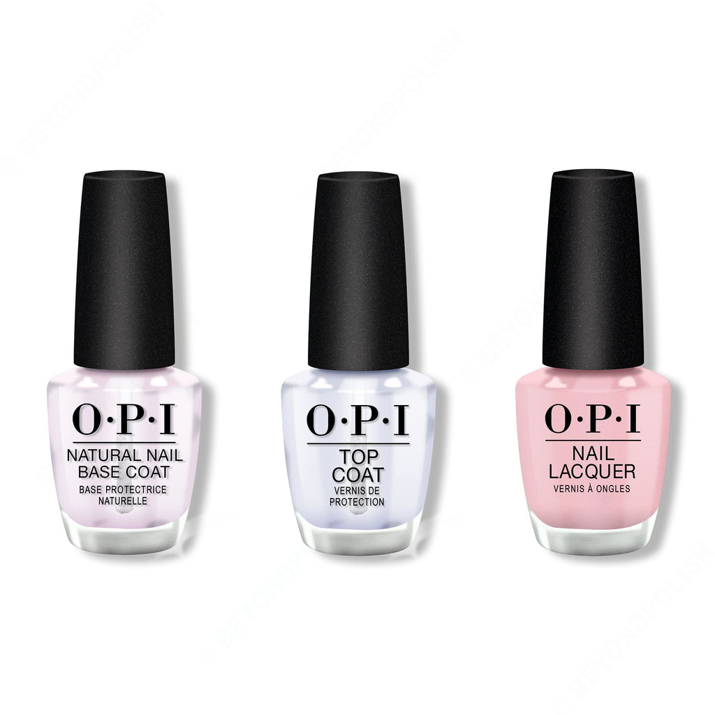 OPI - Nail Lacquer Combo - Base, Top & You've Got That Glas-glow 0.5 oz - Long Lasting Formula