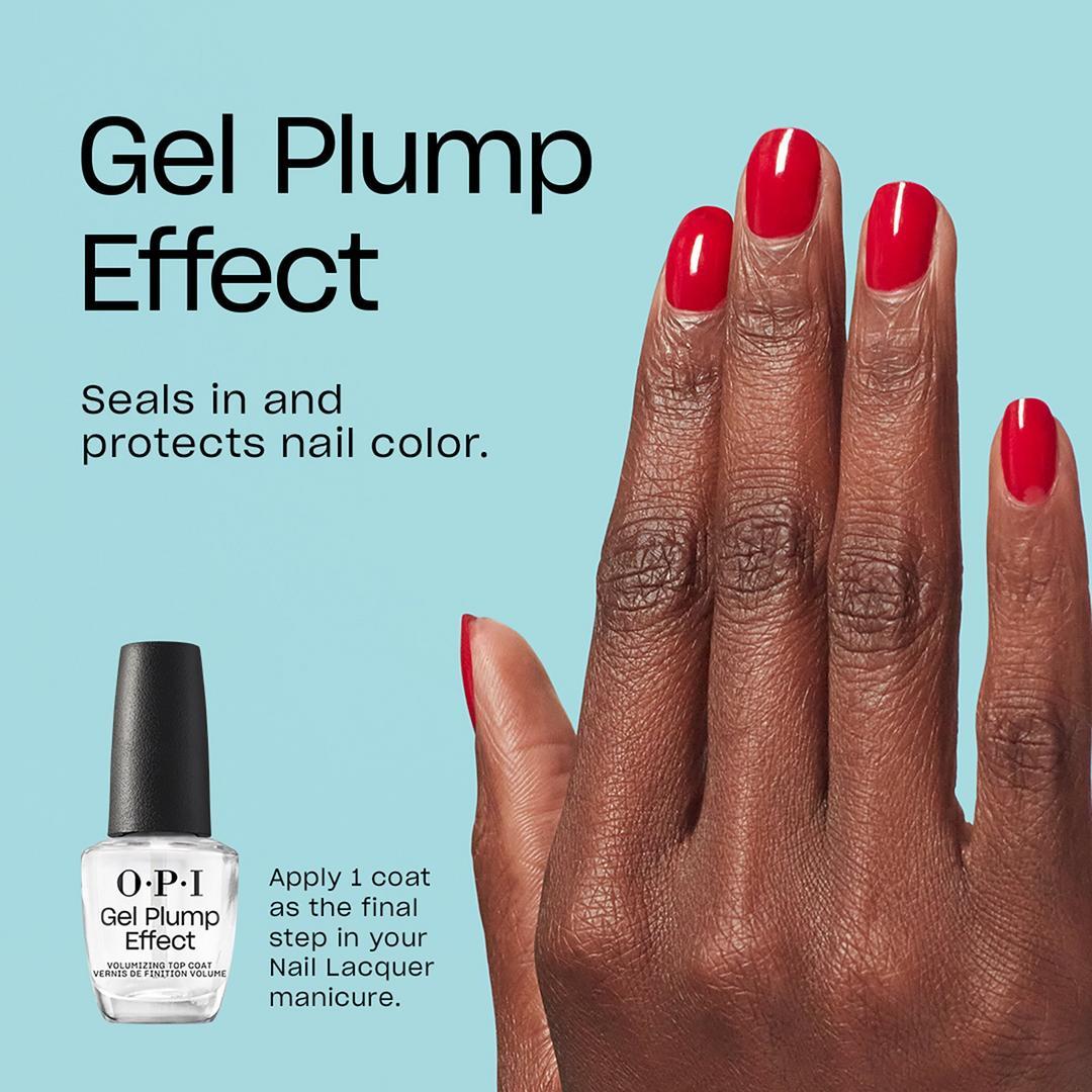 OPI Nail Lacquer - Gel Plump Effect Top Coat 0.5 oz - Long Lasting Formula