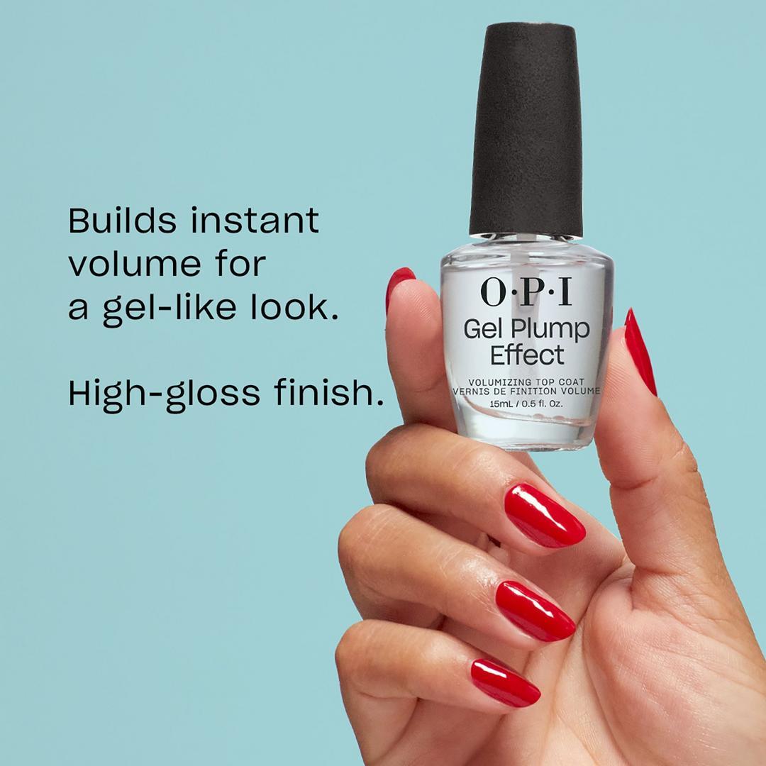 OPI Nail Lacquer - Gel Plump Effect Top Coat 0.5 oz - Long Lasting Formula
